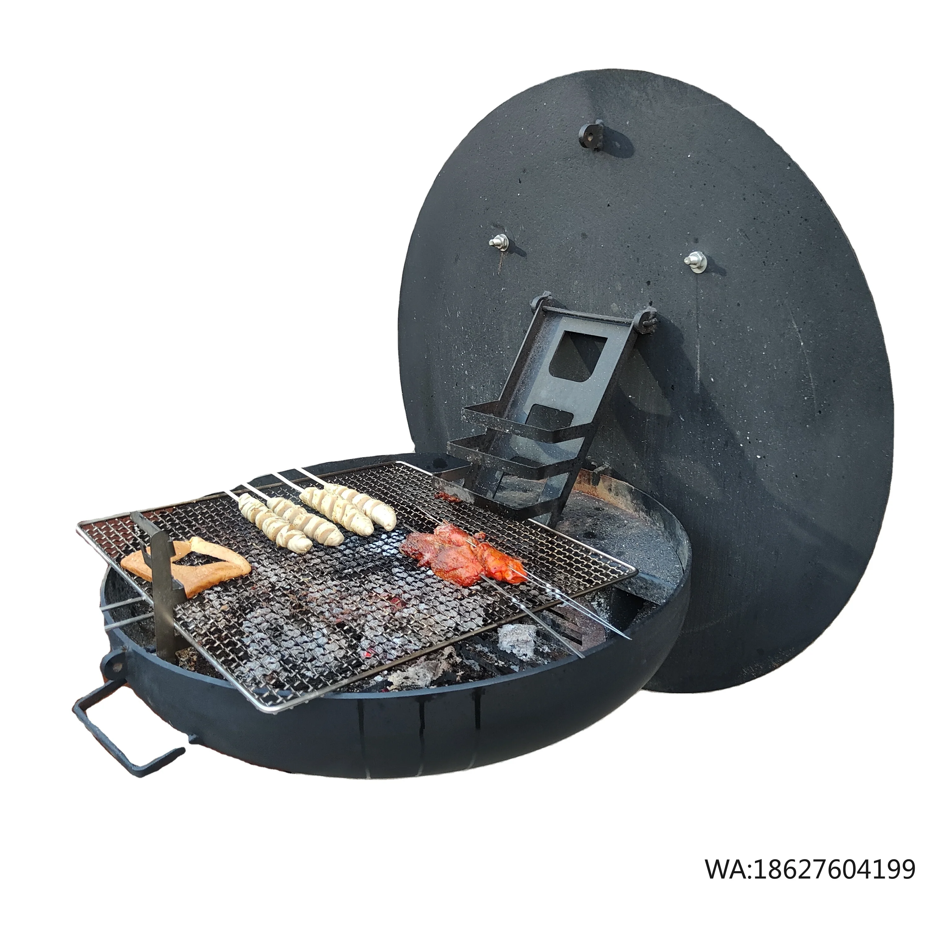 

Mounted Wood Burning BBQ Grill Charcoal Grills Decorative Folding Barbecue Grill Wall