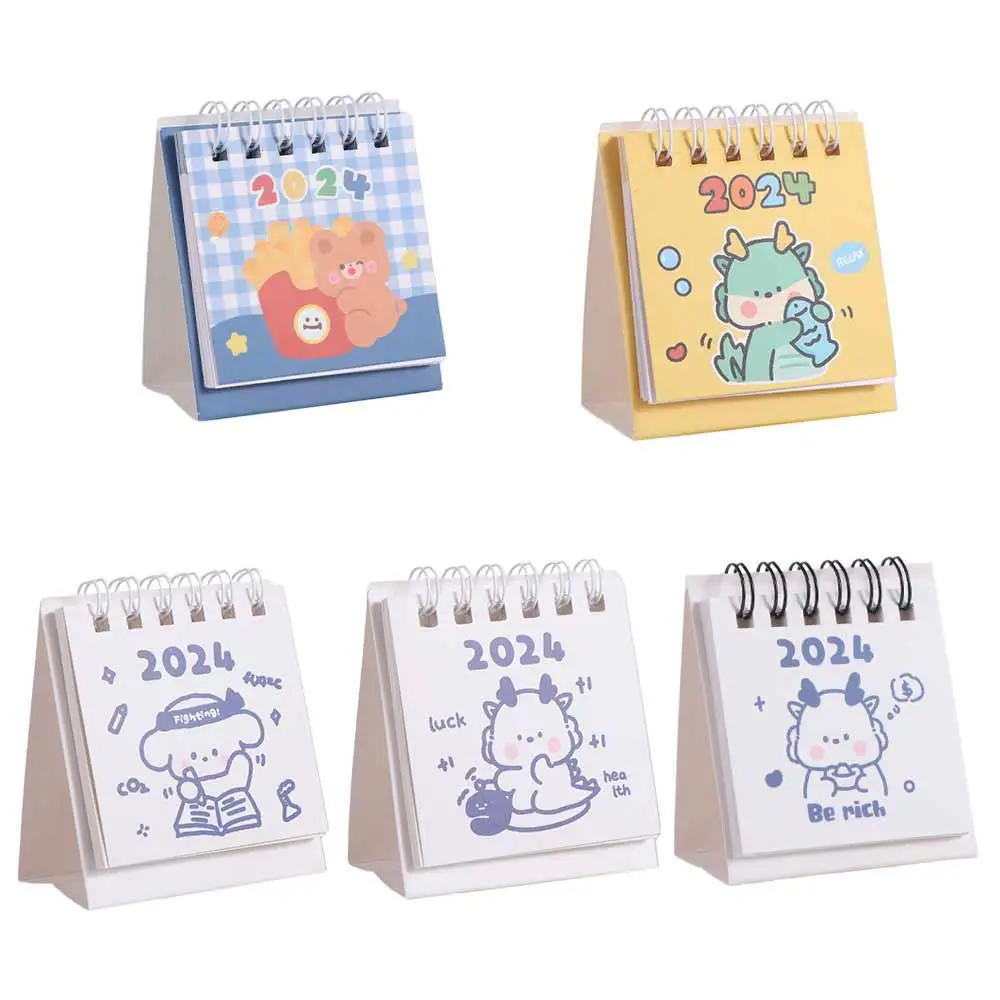 

Practical Agenda Organizer 2024 Calendar Schedule Planner Mini Mini Desktop Calendar Animal Coil Notepad Daily Agenda Planner