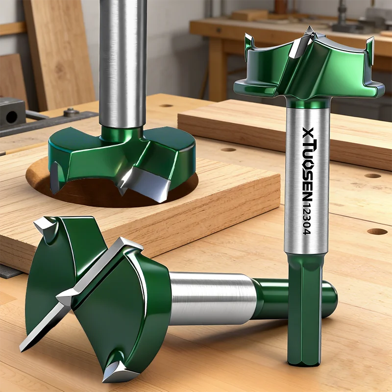 Metric High Carbon Steel Hex Handle Forstner Bits for Wood Plastic Drilling-High Speed Hardwood Hinge Cutter Hole Saw