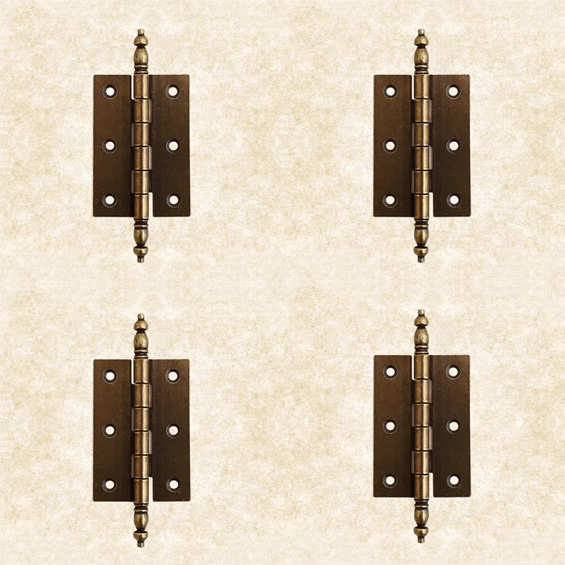 

Retro Vintage 2PCS Metal Butt Door Hinges European Antique Furniture Hinges Cupboard Wardrobe Kitchen Cabinet Door Hinges