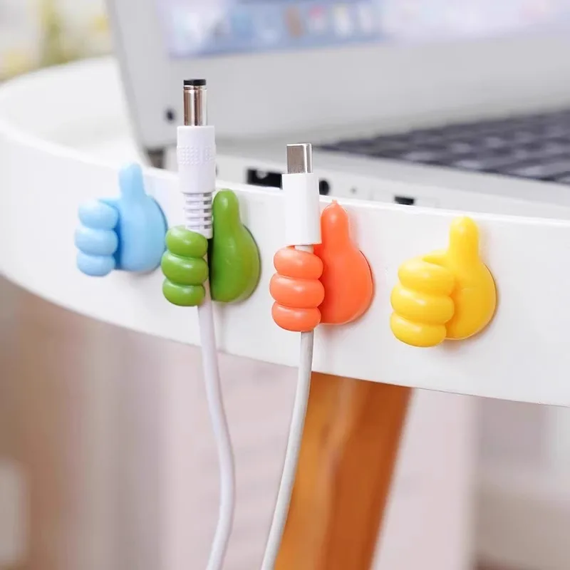 10/20Pcs Thumb Mini Cable Organizer Silicone USB Cable Management Clips Desktop Wire Manager Cord Holder Earphone Mouse Winder