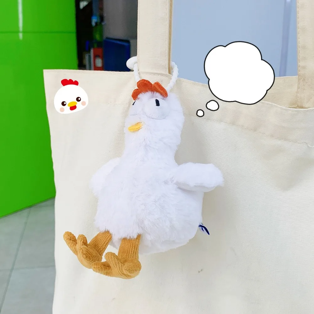 Engraçado borracha de pelúcia frango chaveiro dos desenhos animados simulação galinhas chaveiro metal boneca ovo-pintura animal chave titular presente