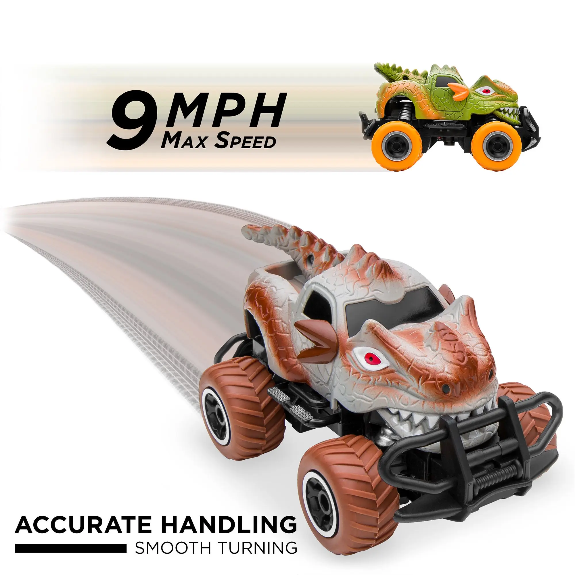 Toy Dinosaur RC Cars para Crianças, 1:43 Escala, 27MHz, 9mph Velocidade Máxima, Monster Truck, Presentes de Aniversário para Crianças