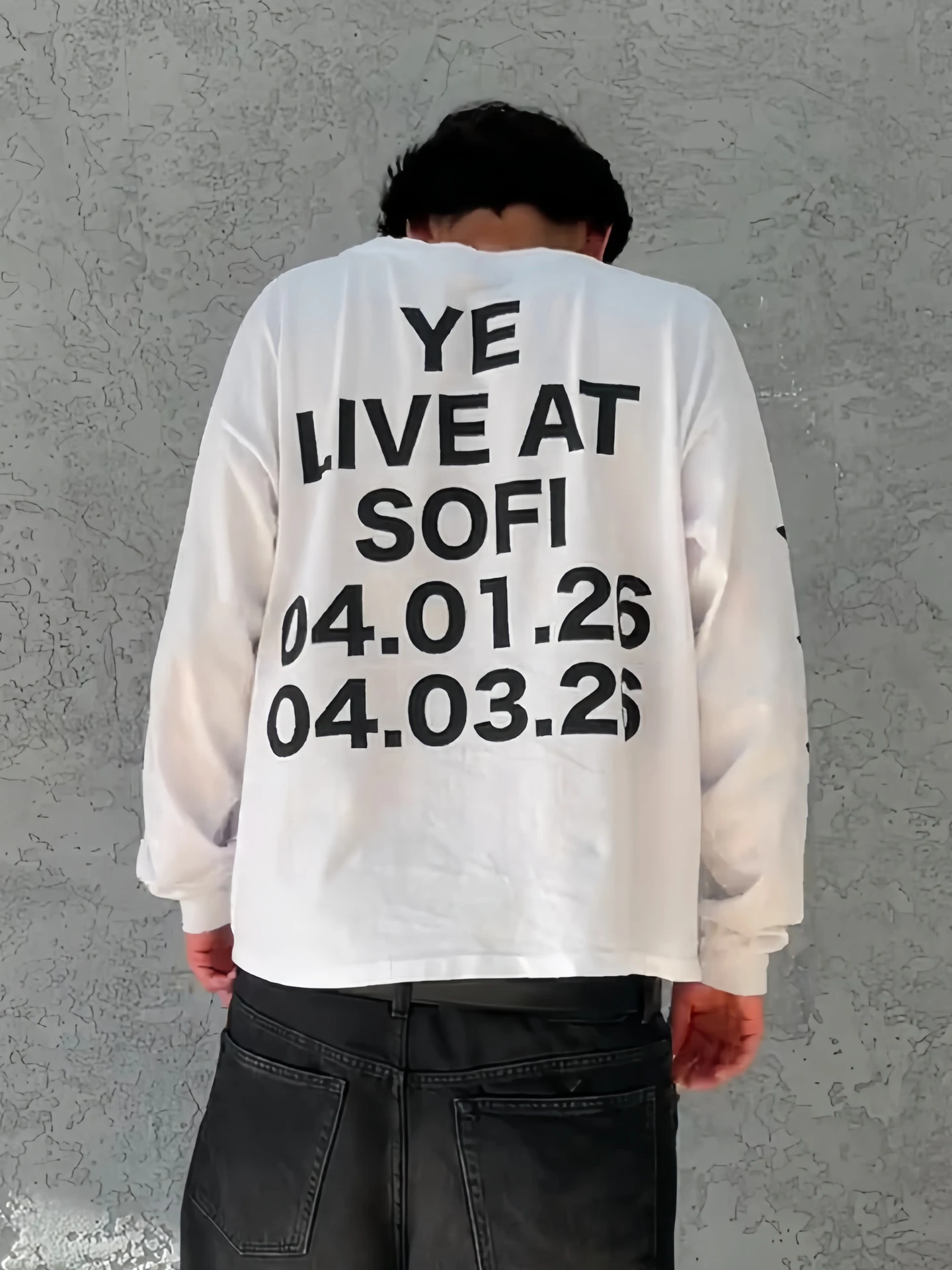 Kanye West American Style Loose Fit Long Sleeve T-Shirt with Mask Five Pointed Star Print Unisex Casual Top for Youth And Adults