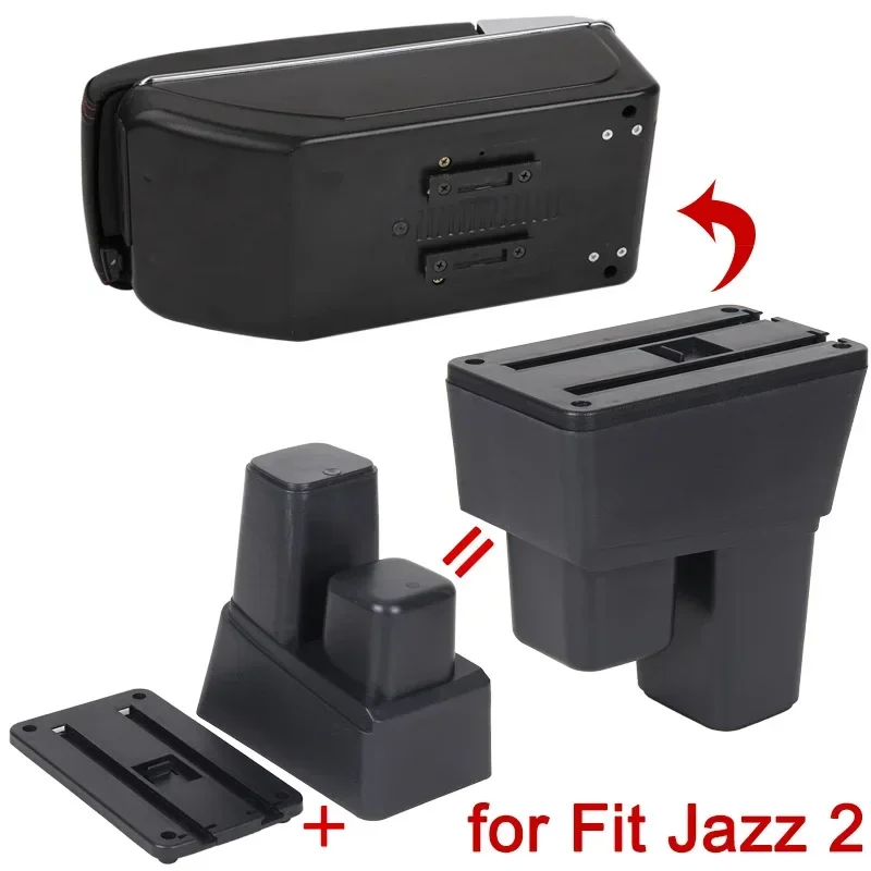 New luxury For Honda Jazz Armrest box For Honda Fit Jazz 2 Car Armrest 2008-2013 2009 - 2013 Arm Storage box car accessories