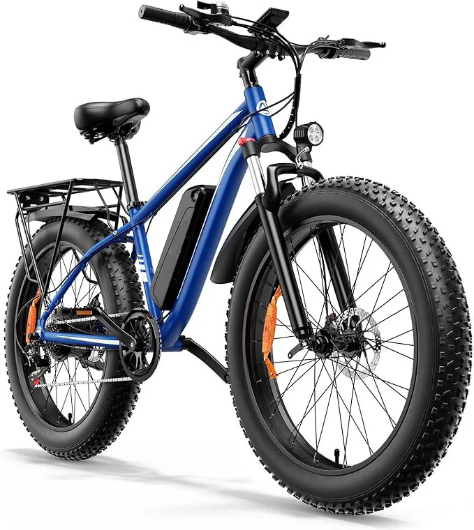 26 Inch 1000W 15Ah Electronic Hybrid Electric Bike Brushless Motor Carbon Steel Frame Hydraulic Disc Brakes-Adults For