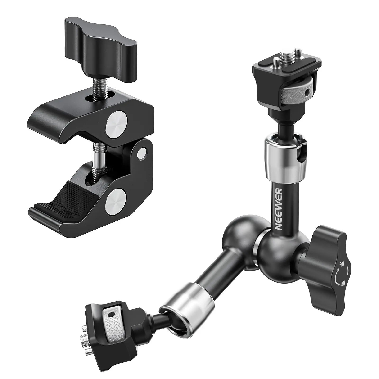 NEEWER 7-calowy przegubowy uchwyt magiczny z mocowaniem Super Clamp do monitora kamery DSLR, kamery sportowej i klatki SmallRig — zdjęcie produktu 7