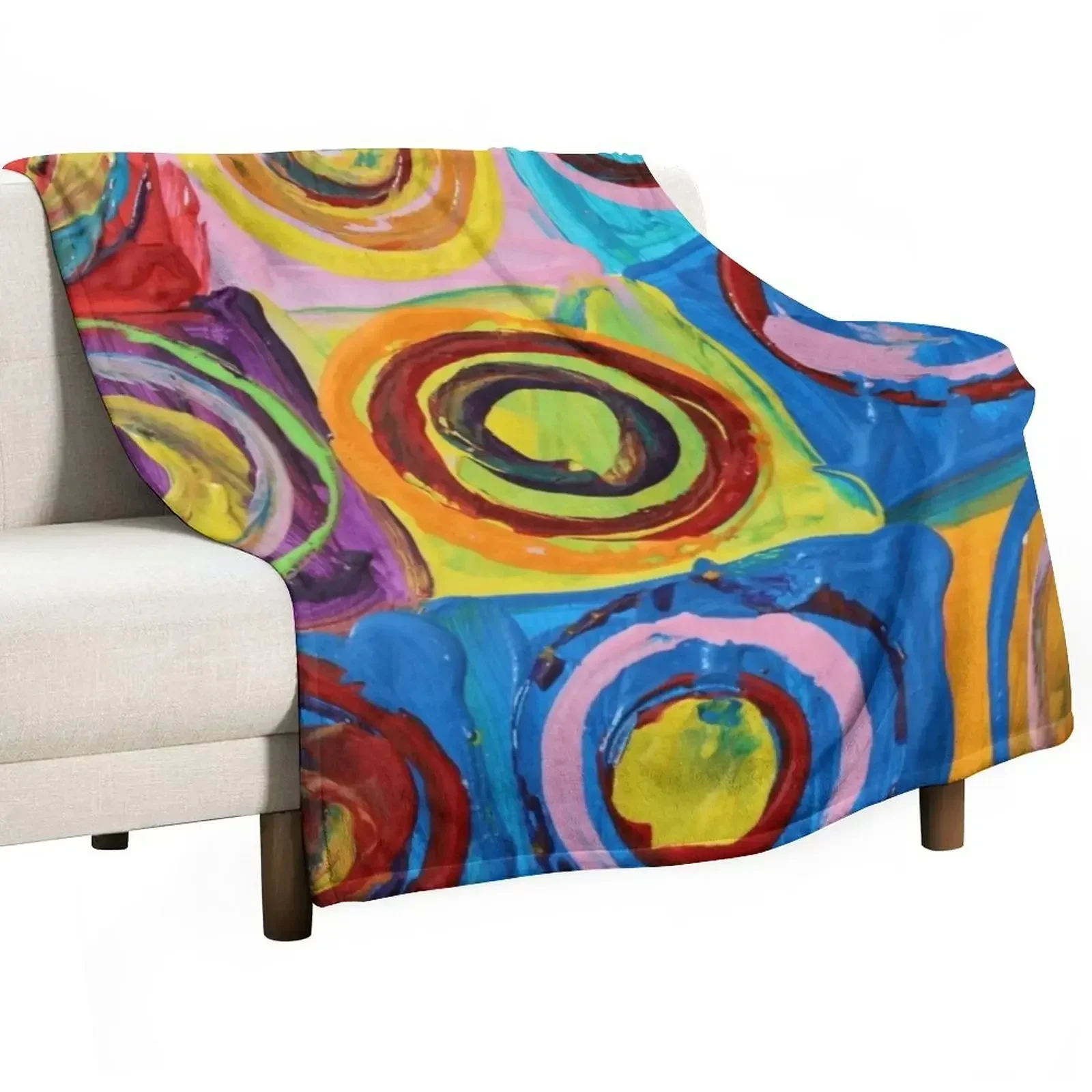 

Wissaly Kandinsky Patting Colorful Classic Art Throw Blanket Bed linens Soft Thins Sofa Quilt Blankets