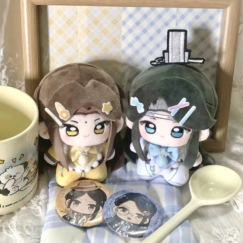 

Kawaii MDZS 10cm Printed Cotton Doll Anime Peripheral Golden Light Yao Blue Xi Chen Nu Body Attribute Doll Pp Cotton Filling Toy