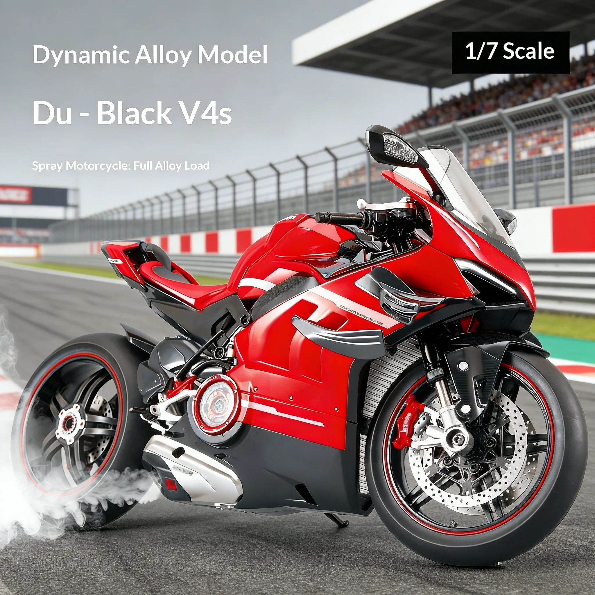 1:7 for Ducati Panigale V4S Motorcycle Model - Alloy Die-Cast with Smoke Effect & Light/Sound Official Licensed Collector‘s Gift