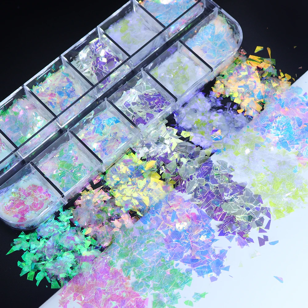 Holographic Irregular Resin Flakes Glitter for Epoxy Resin Molds Filling Large Fragments Colorful Sequins Resin DIY Accessories