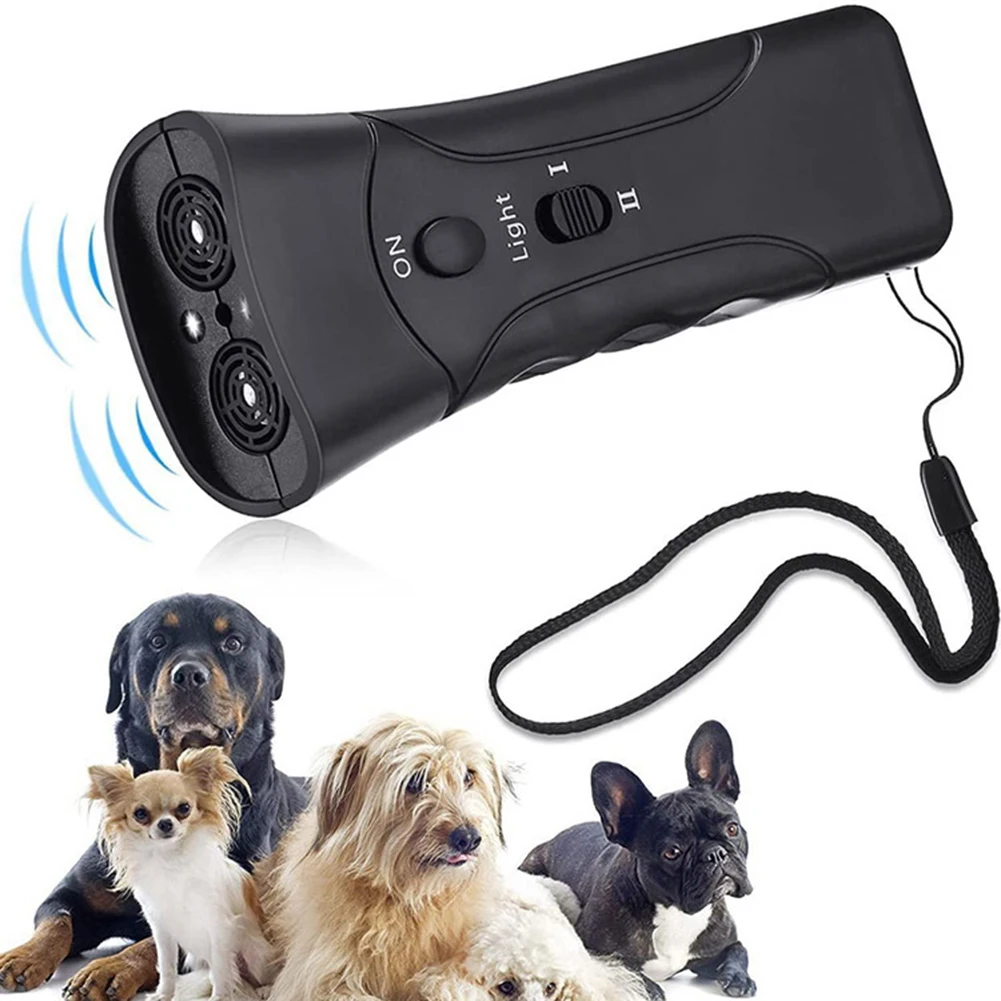 

Ultrasonic Bark Arrester Lightweight with LED Flashlight Stop Bark Training Device Portable Plastic for Pet Training Accessories