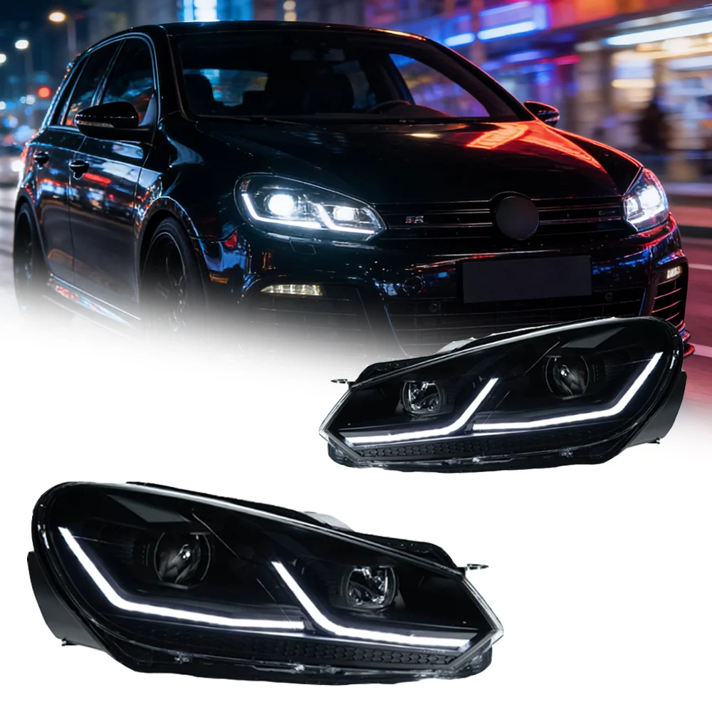 

Автомобильные фары для VW Golf 6, головной свет LED Projetor, 2009-2012, дневные ходовые огни, автомобильные аксессуары