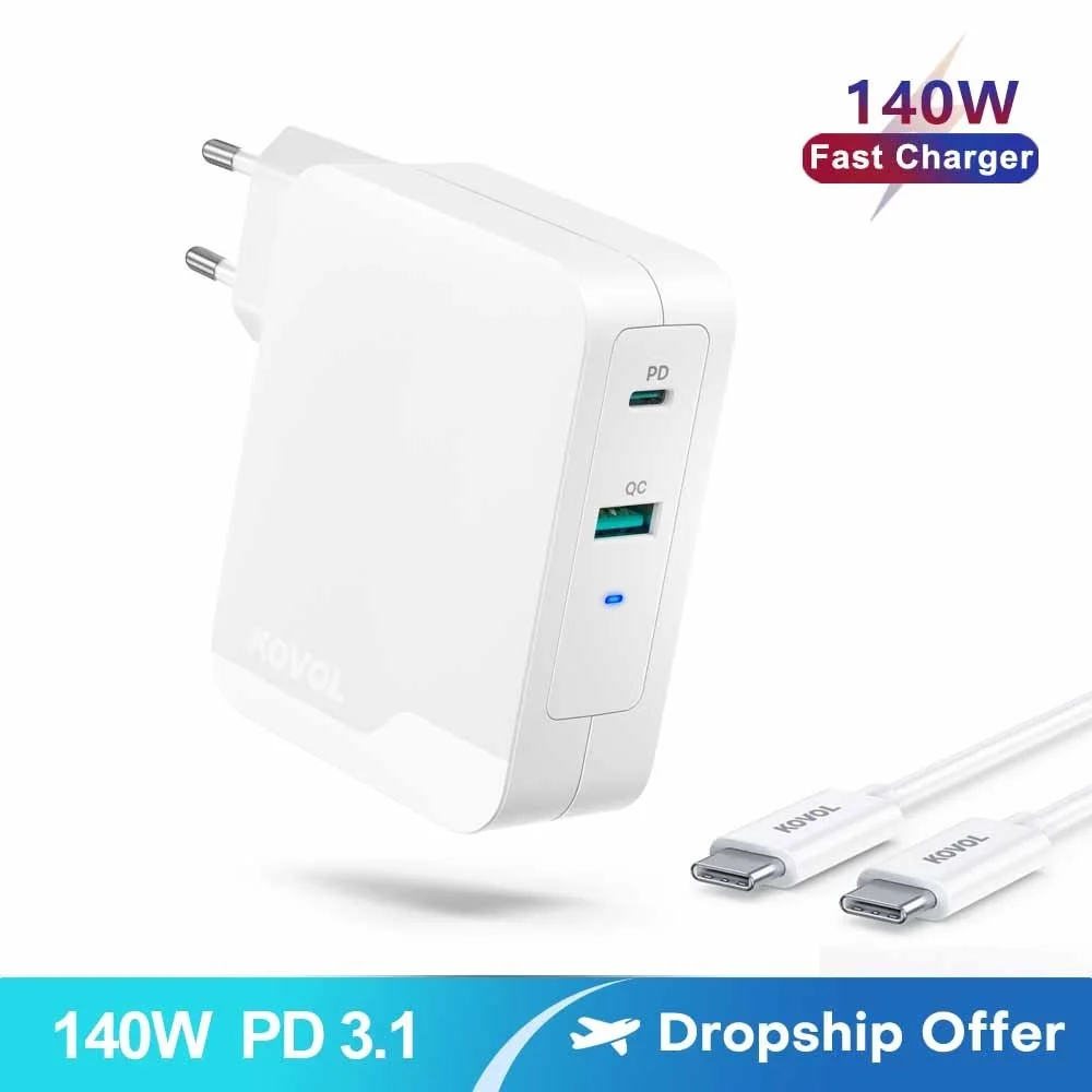 Top! Powerful GaN Charger 140W Max Type C PD Fast Charger For iPhone 14 13 Pro Max Samsung Xiaomi For Macbook Pro Laptop Tablet