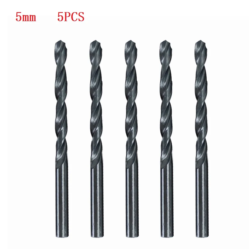 5PCS Punta da trapano HSS Punta da trapano con codolo cilindrico 3/4/5/6/8mm per legno Metallo Acciaio inossidabile Lavorazione del legno Foro di punzonatura Utensile elettrico