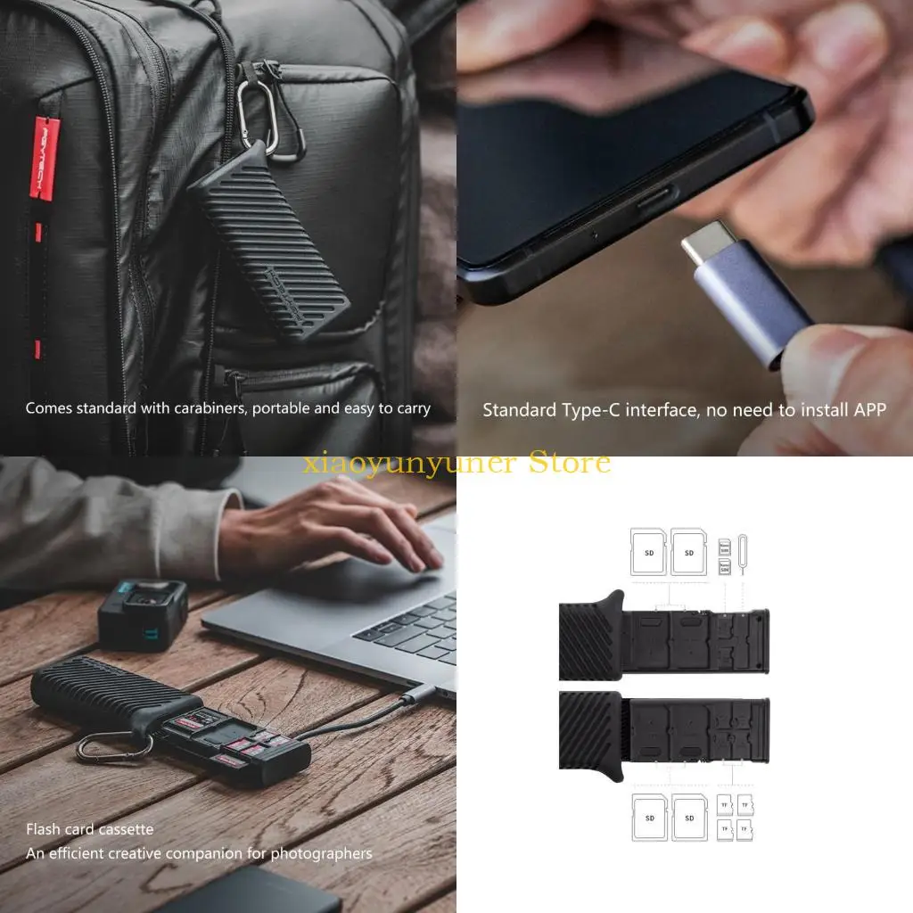 

P9JB Multi-function TF Card Adapter Storage Box USB 3.1 Converter TypeC Card