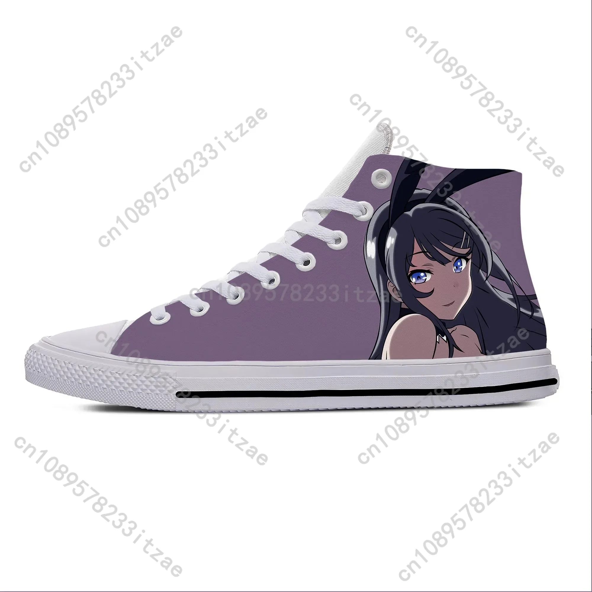 Hot Cool Anime Cartoon Bunny Girl Sakurajima Mai Casual Shoes High Top Lightweight Men Women Sneakers Breathable Board Shoes