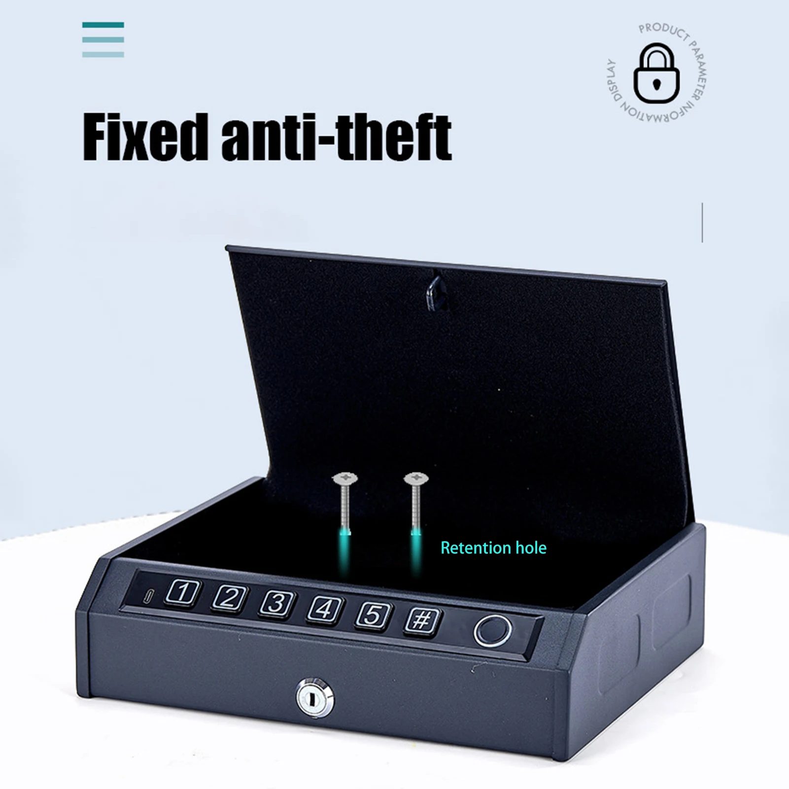 Small Safe Box Travel Lock Storage Firearms Safe Digit Password/Fingerprint/Key Security Locks for Passport Jelwery Cash Gold