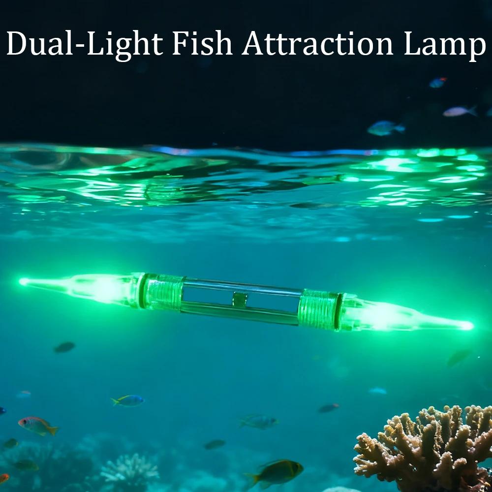 5 قطع من مصابيح الصيد الوامضة ذات نهايةين، وأضواء الصيد تحت الماء، وأضواء الطعم الليلية لصيد القوارب، والمصابيح الخلفية (بدون بطارية)