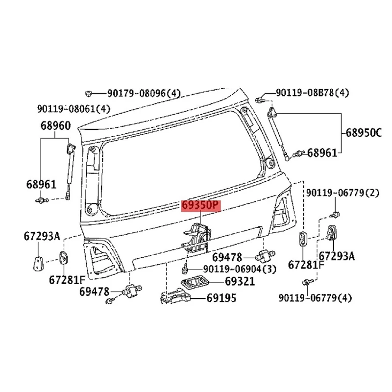 

Car Rear Door Lock Actuator Parts 69350-60200 For Toyota Land Cruiser 2007-2016 Trunk Lift Tailgate Hatch Switch Lock Assembly