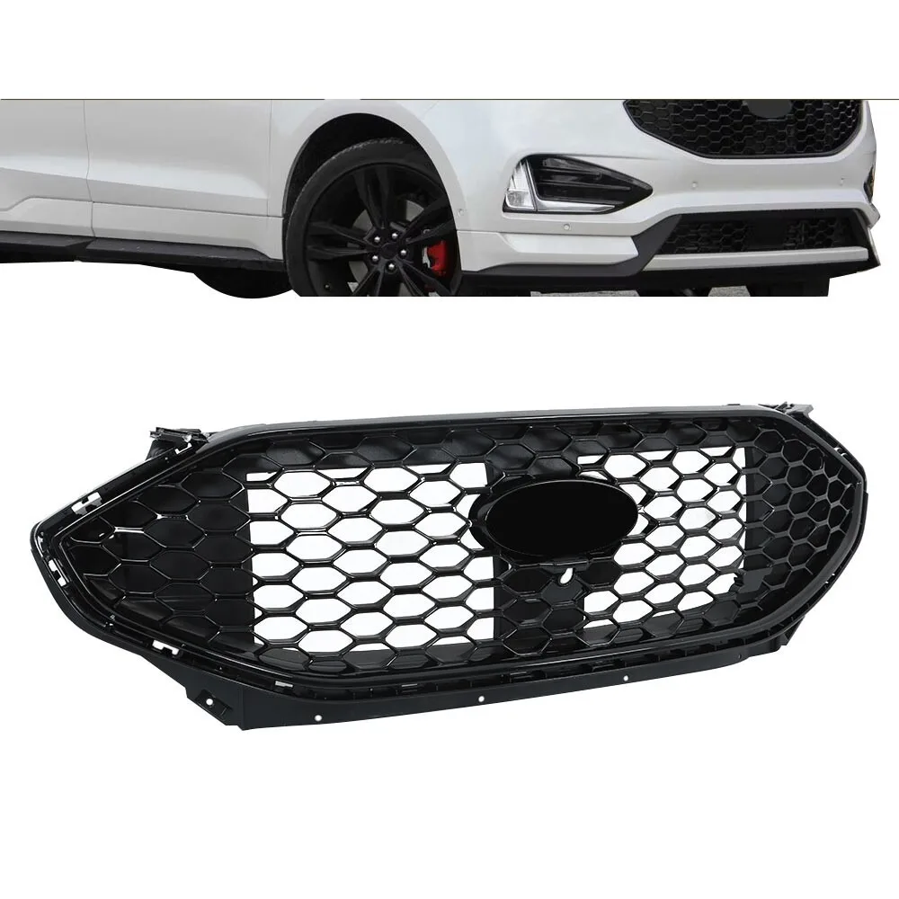 

Front Upper Grille Grill W/Camera Hole For Ford Edge ST Sport 2019 2020-2022