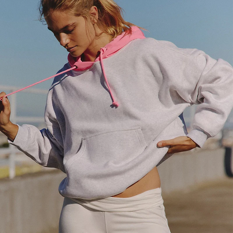 Koreańska bluza hip-hopowa z kapturem męska damska na wiosnę jesień urocza słodka dziewczęca jednolita kolorystycznie modna kurtka preppy prosta