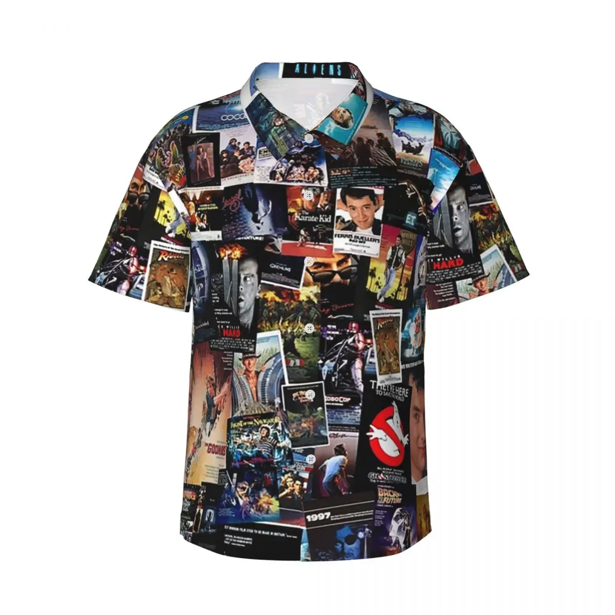 

1980s Movie P Men's Shirts Hawaiian Short Sleeve Shirt Funny Lapel Tops for Summer Beach