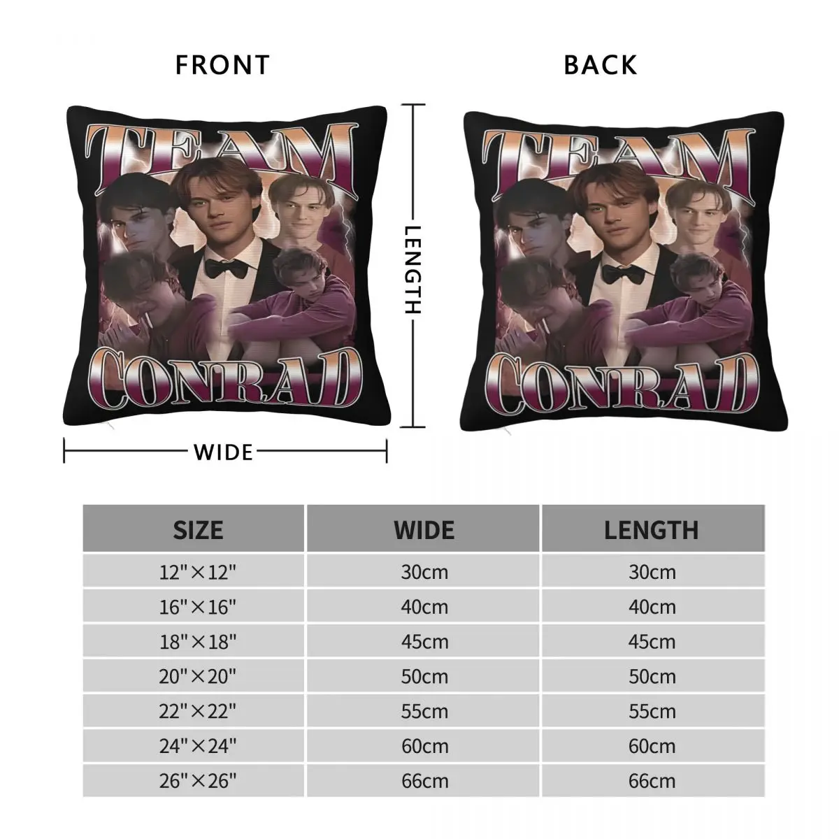 مخصص فريق كونراد ابن عمومين وسادة غطاء وسادة ناعمة غطاء الوسادة Kawaii الرسم سادات لحفل زفاف ديكور المنزل