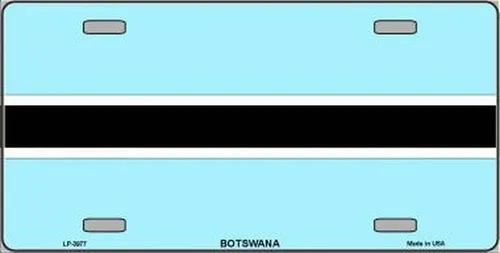 Botswana Flag Metal Novelty License Plate Auto Tag Aluminum