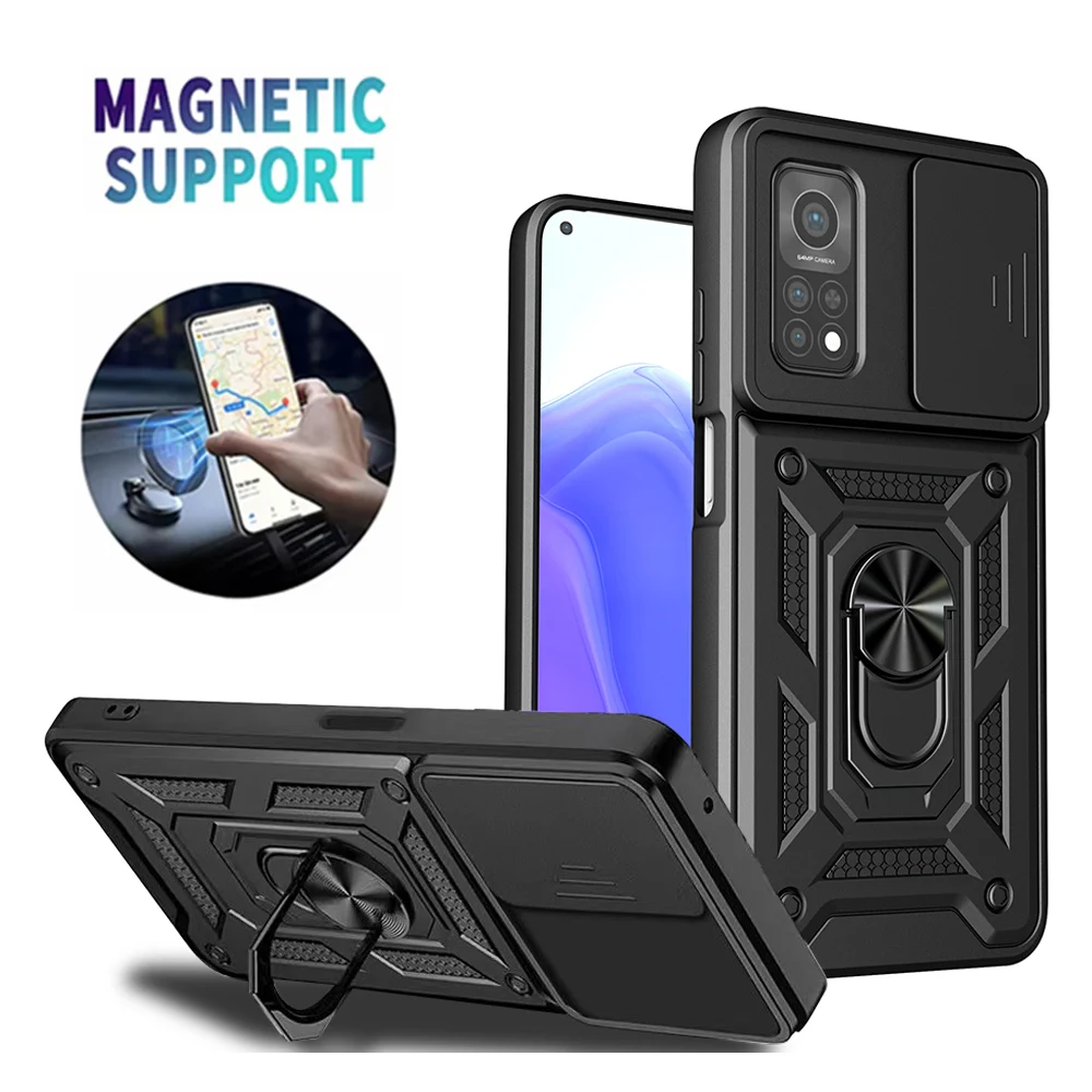 Für Mi 13T 12T 11T 10T Pro Kamera Stoßfest Rüstung Fall Für Für Mi 12T 13T 11T 10T Auto Magnetische Halter Ring Schützen Abdeckung
