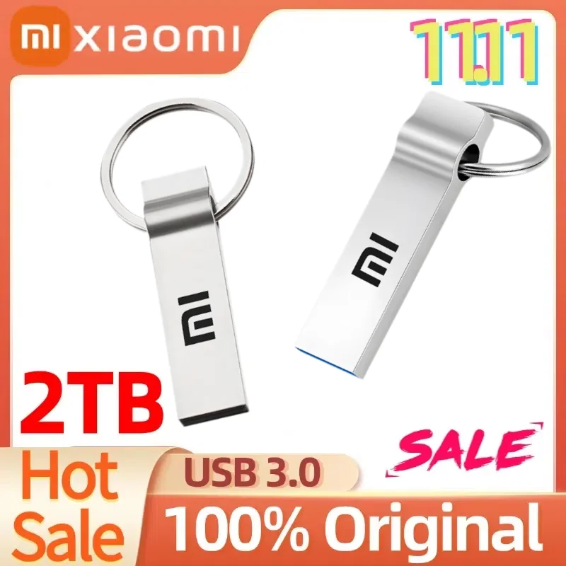 Xiaomi 2TB Metal Usb Flash Drives High Speed Pendrive 1TB 512GB Usb Pen Drive Portable SSD Memoria Usb Flash Disk TYPE-C Adapter