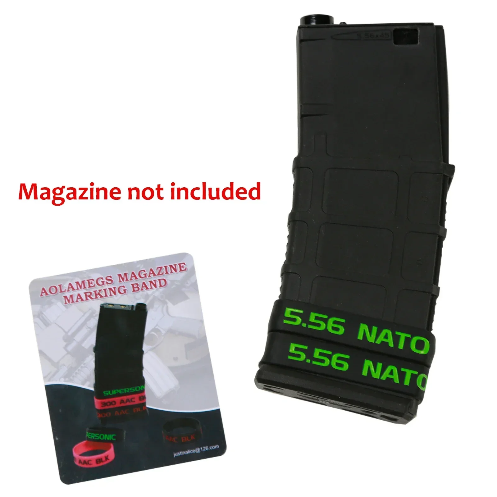 6pcs/Pack Magazine Marking Band for 5.56 NATO 300 Blackout 7.62x35 mm Magazine Marking Rubber Band Muti-Colors High Quality