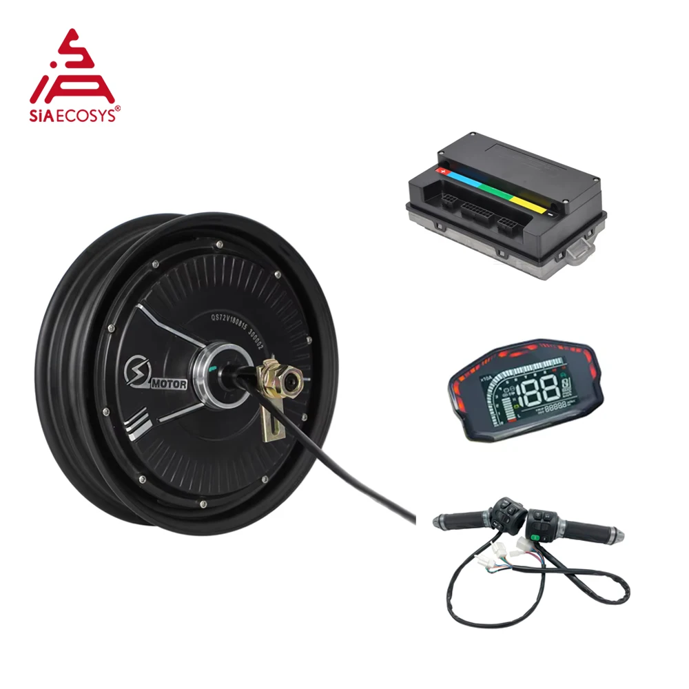 QSMOTOR 10x2.15inch 2000W 48V 35kph Wheel hub Motor with Votol EM50SP Controller BLDC Motor kits For Electric Scooter