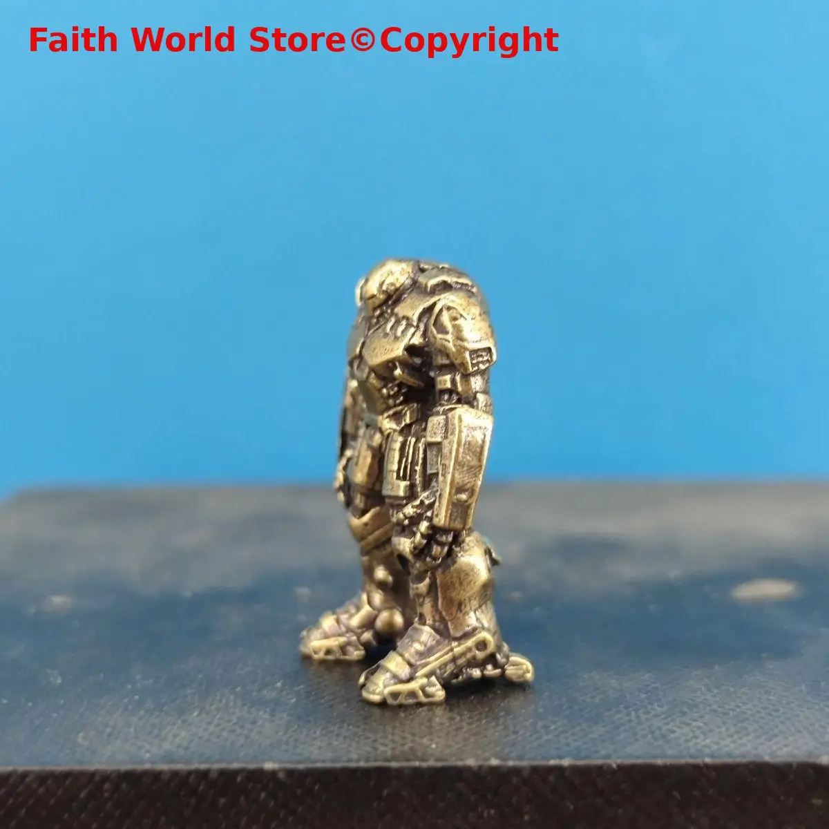 2PCS # Copper Sculpture Soldier Model Figurines Miniatures Mecha Warrior Figurines Gift Craft Ornament Decoration
