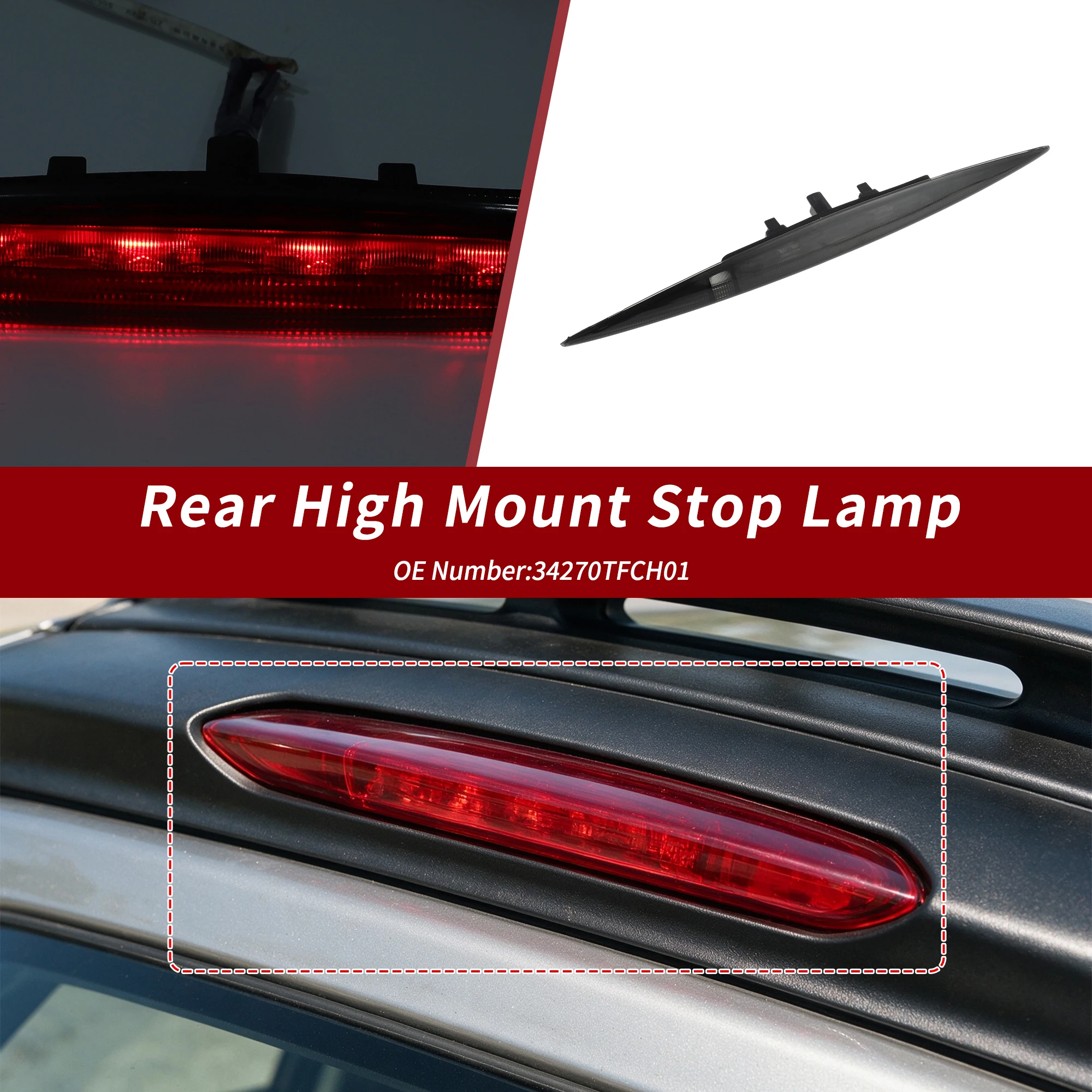 UXCELL High Mounted LED Third Brake Light for Honda CRV 2012-2016 34270TFCH01