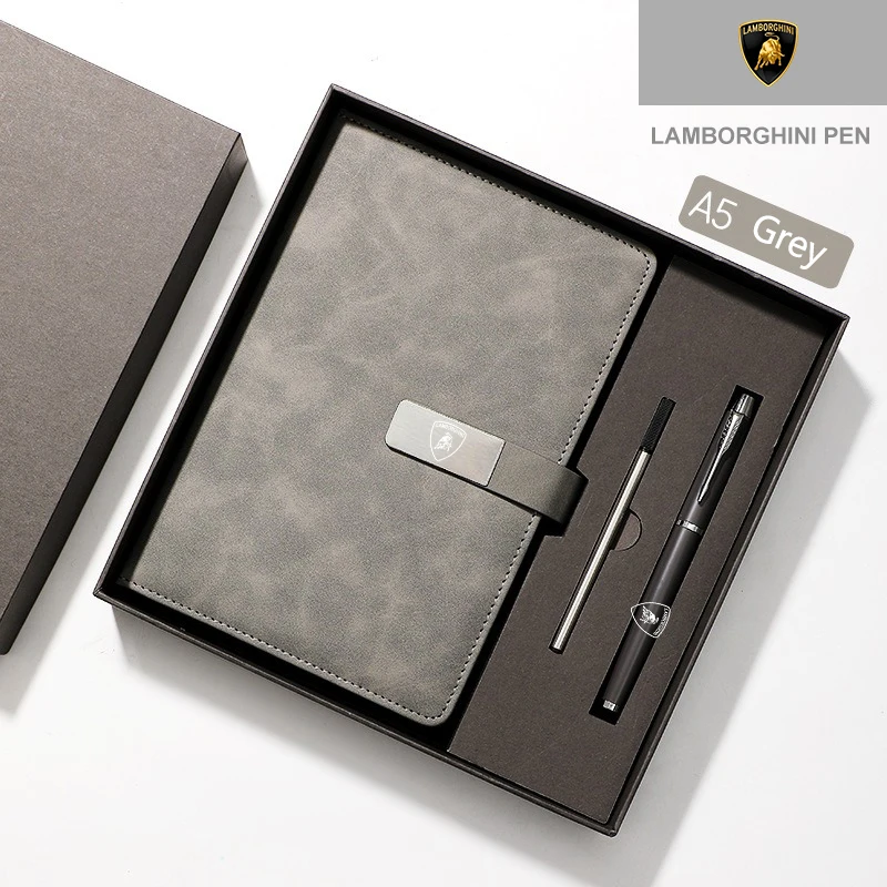 

Car Sticker High Quality Business Notebook+ Signature Pen Gift Box For Lamborghini LP570 LP610 Urus LP700 LP770 Auto Accessories