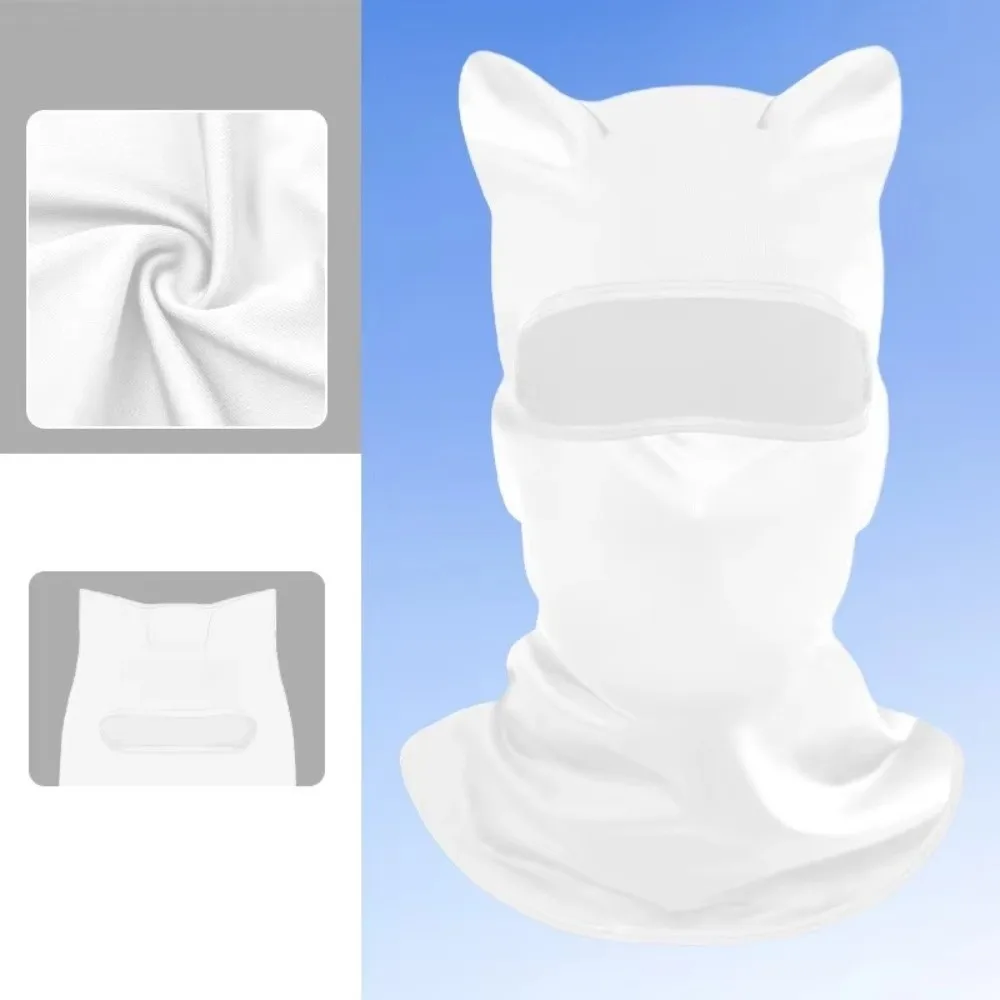 Gift Polyester Fiber Cat Ear Face Mask Sun Protector Soft Neck Gaiter Breathable Windproof Sunscreen Masque Cycling Headgear