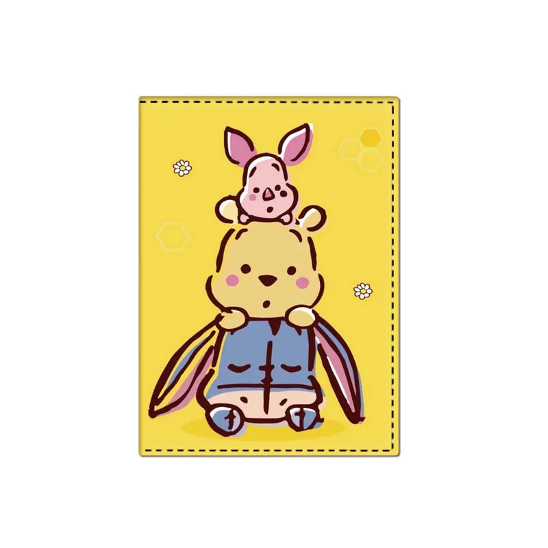 Capa De Passaporte De Couro PU Disney, Titular Do Passaporte De Viagem Dos Desenhos Animados, Cute Winnie Ticket Case, Carteira De Cartão De Crédito