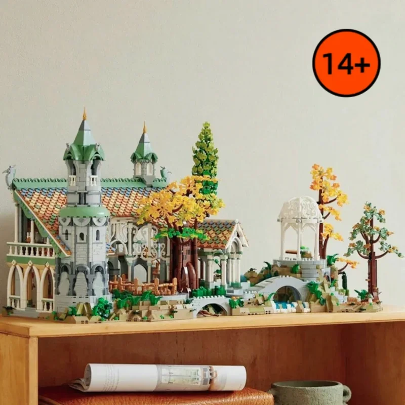 2026 6167pcs Film Elven Sanctuary Street View Mystical Valley Building Blocks Manor Model Toy Holiday Birthday Festival Gifts