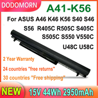DODOMORN A41-K56 Laptop Battery For Asus A56 A46 K56 K56C K56CA K56CM K46 K46C K46CA K46CM S56 S46C A31-K56 A32-K56 A42-K56 44Wh