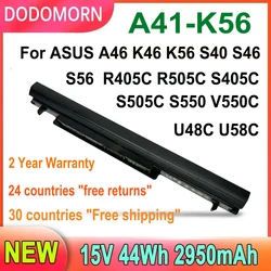 DODOMORN A41-K56 Laptop Battery For Asus A56 A46 K56 K56C K56CA K56CM K46 K46C K46CA K46CM S56 S46C A31-K56 A32-K56 A42-K56 44Wh