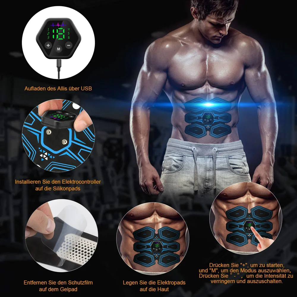 ABS Trainer EMS Abdominal Muscle Stimulator Hip Trainer Smart Muscles Electrostimulator Toner For Fitness Fat Burn Weight Lose