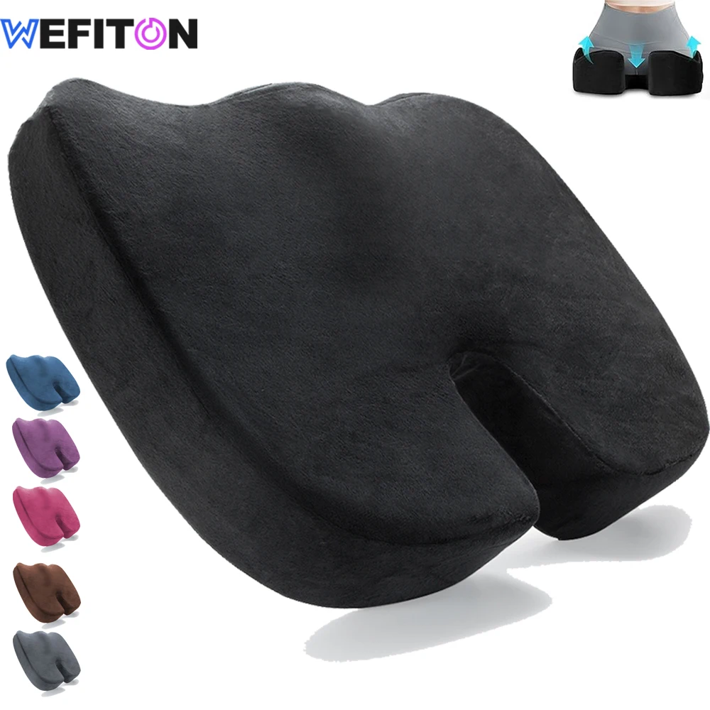 Memory Foam Seat Cushion for Office Chairs & Car Seat - Ergonomic Office Desk for Tailbone Pain Relief, Sciatica & Back Support