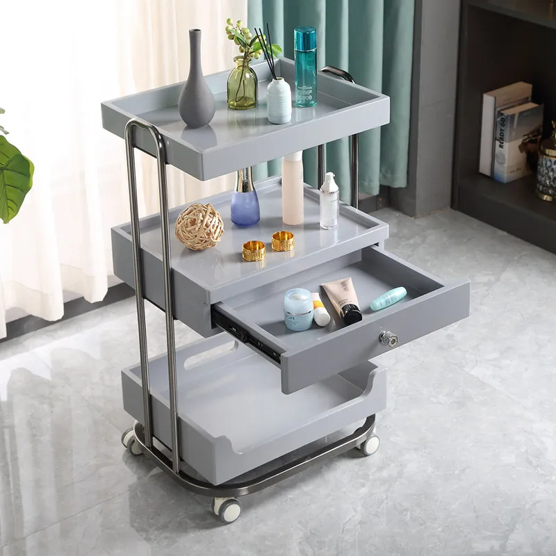 A dedicated cart for light luxury beauty salons, tattooing and eyelash manicures, skin management tool carts, and spa storage ra