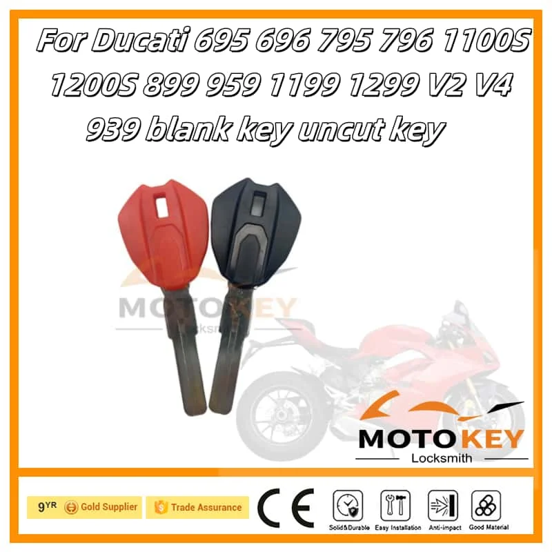 For Ducati 695 696 795 796 1100S 1200S 899 959 1199 1299 V2 V4 939 Blank Key Motorcycle Uncut Keys can be placed anti-theft chip