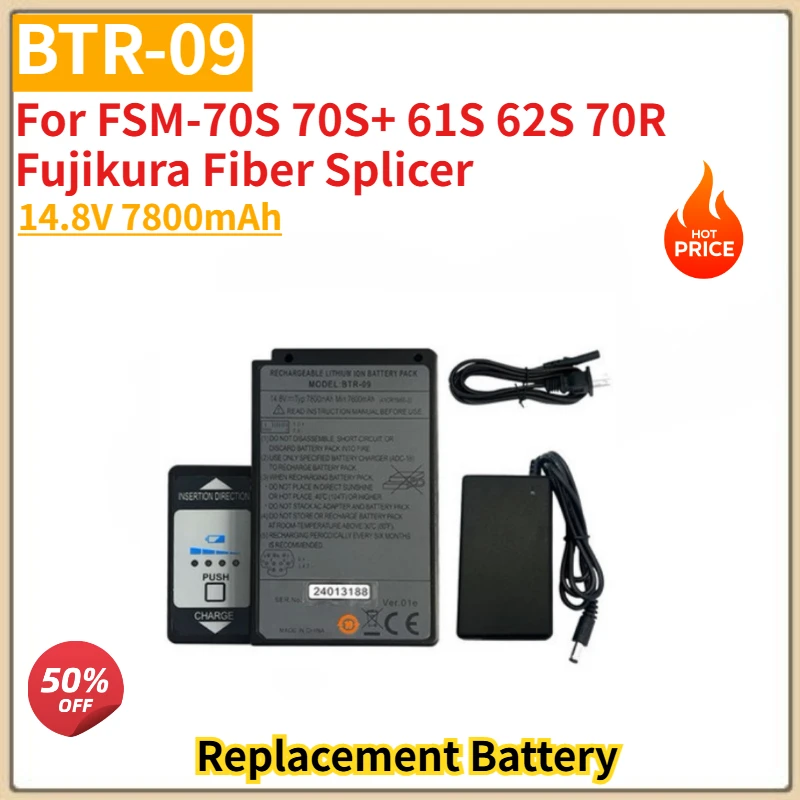 BTR-09 High Quality Battery 14.8V 7800mAh For FSM-70S 70S+ 61S 62S 70R Fujikura Fiber Splicer Brand New Replacement Battery