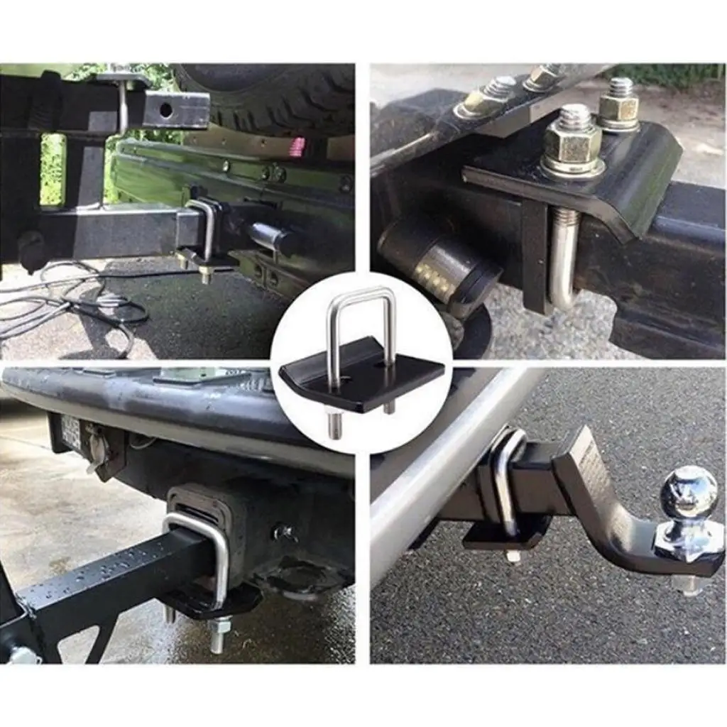 Universal Anti Rattle Hitch Bracket Adjustable Steel Clamp Trailer Hitch Tightener for Tow Hook Accessories