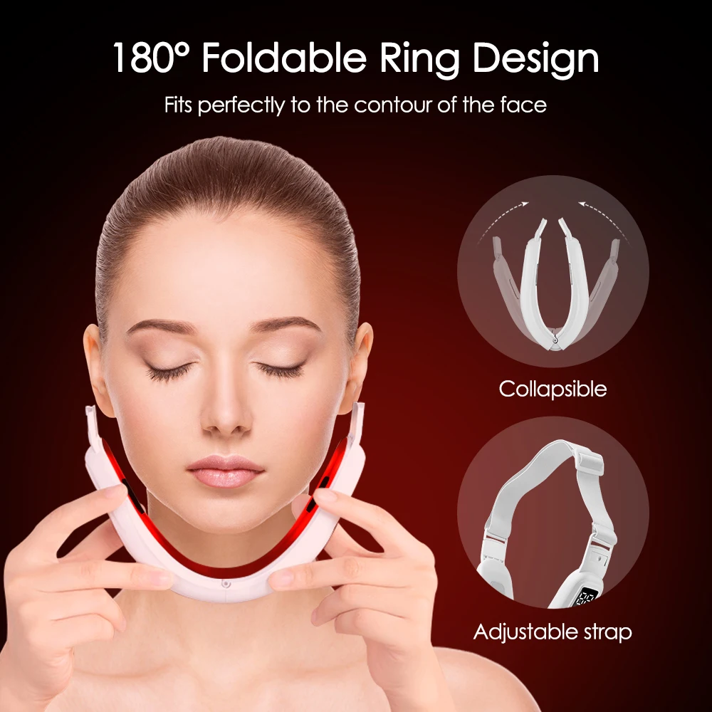 Facial Lifting Device Micro-current Facial Slimming Vibration Massager Double Chin V Face Shaped Cheek Lift Belt Machine