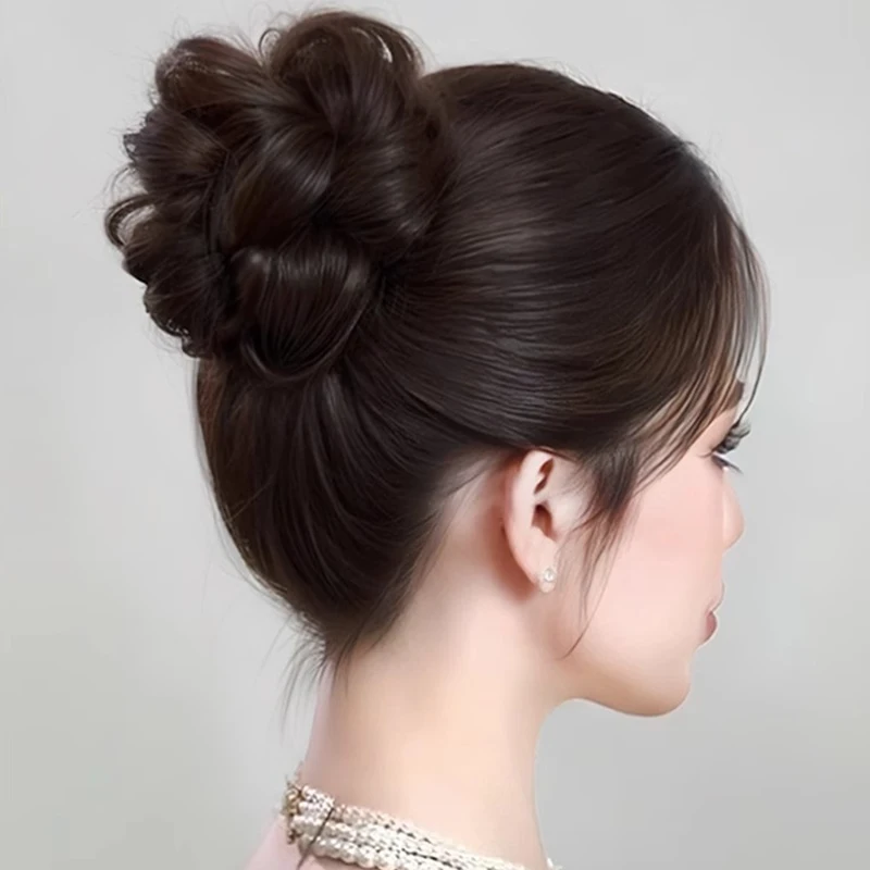 Натуральные волосы, улучшающий объем, повязка на голову с самозаводом, имитация тысячи золотых бутонов лотоса, искусственный аксессуар для укладки волос