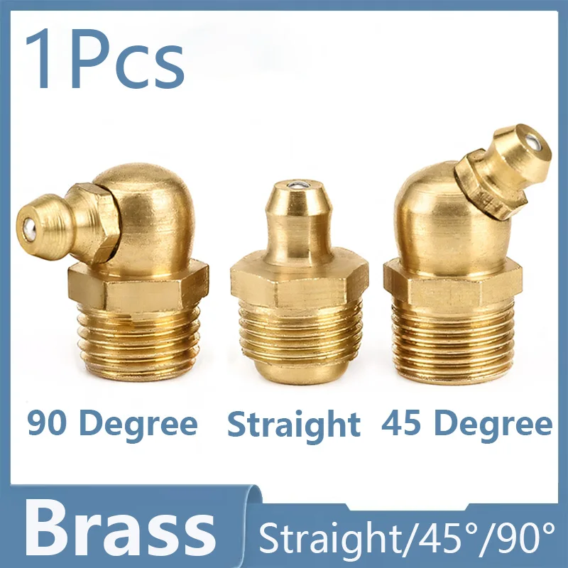 Brass Hydraulic Grease Nipple Fittings M4 M5 M6 M8 M10 M12 M14 M16 M20 Straight Elbow Type Oil Zerk Fitting For Grease Gun